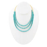 Blue Turquoise Magnesite Golden Necklace
