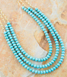 Blue Turquoise Magnesite Golden Necklace