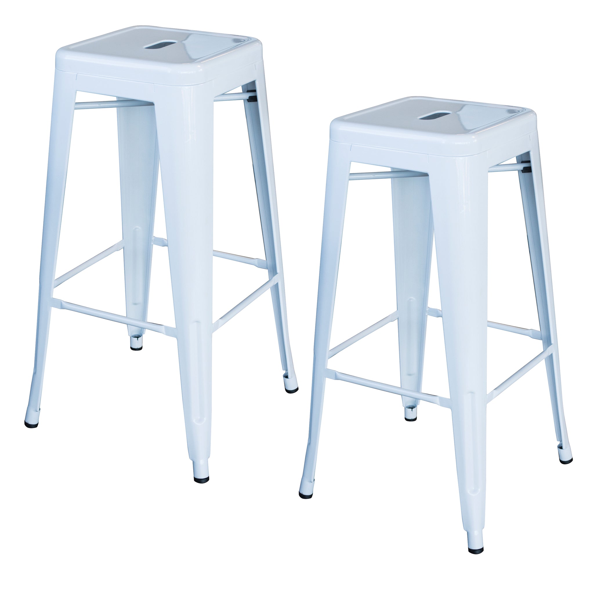 Amerihome Bs030W2Pk Loft White 30 In. Metal Bar Stool 2 Piece