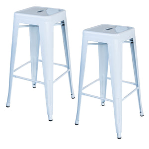Amerihome Bs030W2Pk Loft White 30 In. Metal Bar Stool 2 Piece