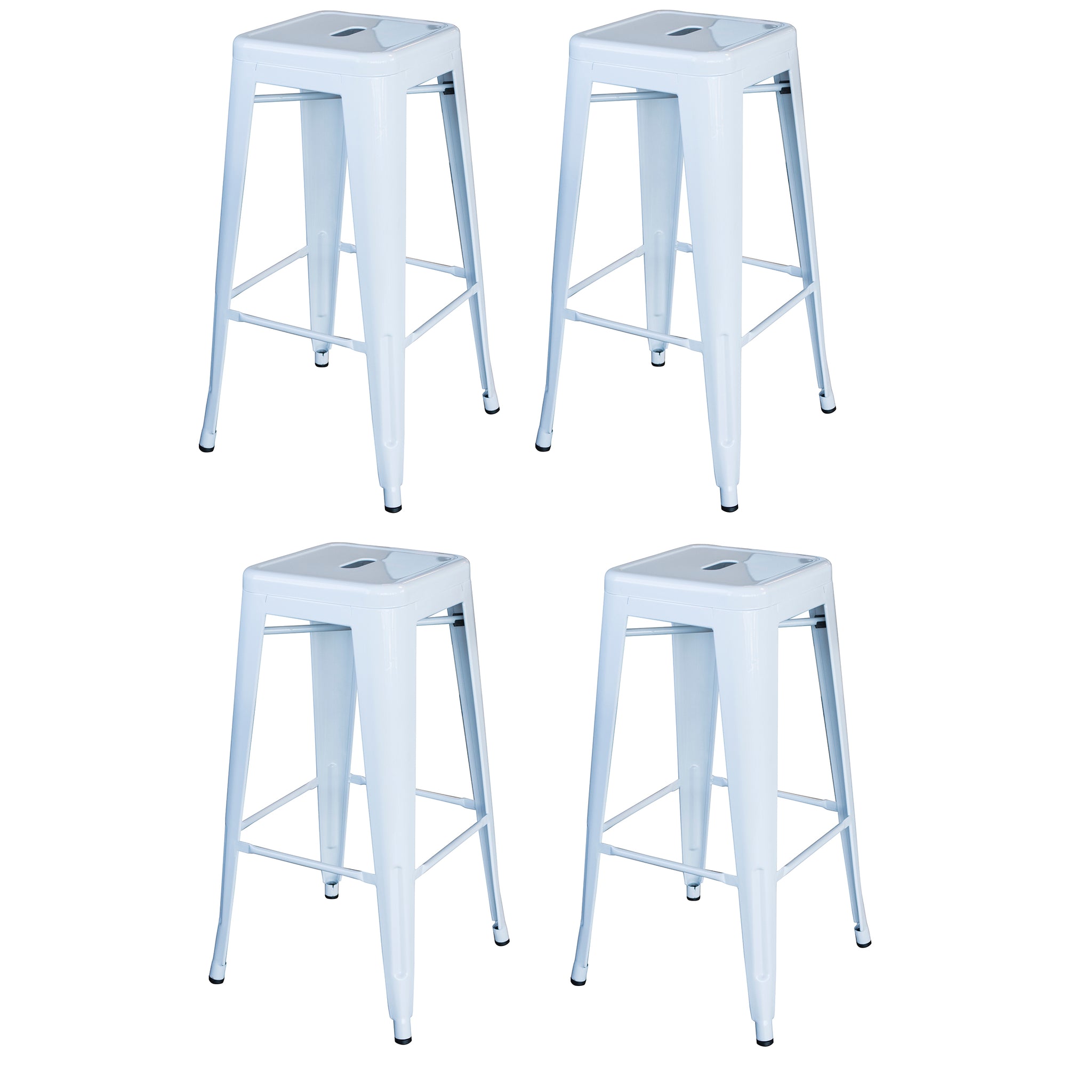 Amerihome Bs030Wset Loft White 30 In. Metal Bar Stool 4 Piece