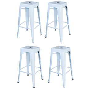 Amerihome Bs030Wset Loft White 30 In. Metal Bar Stool 4 Piece