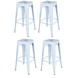 Amerihome Bs030Wset Loft White 30 In. Metal Bar Stool 4 Piece