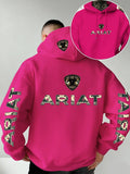 Ariat Letter Print Hooded Sweatshirt – Western Style Graphic Pullover, Rugged Outdoor Country Hoodie, Unisex Casual Apparel