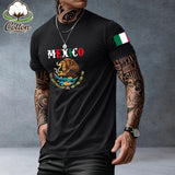 Mexican-Themed Print T-Shirt for Men – Retro Mexico Pride Graphic Tee, Bold Latino Heritage Unisex Streetwear Shirt