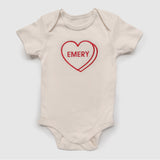 Personalized Candy Heart Tees & Baby Outfits
