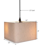 2 Light Swag Plug-In Pendant 12"w Rounded Corner Square Oatmeal Drum Shade with Diffuser, Black Cord