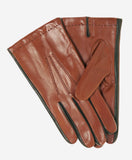 CC3592 (brown) - Men’s Italian leather gloves with two-tone contrast colors