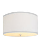 Moderne Flush Mount Conversion Kit 18"w White Linen Shallow Drum Lampshade