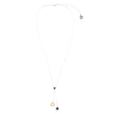 Circle Two-Toned Grey Labradorite Sterling Silver Necklace