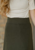 Clarise Olive Premium Knit Maxi Skirt