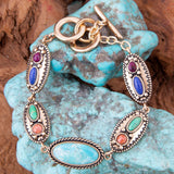 Concho Colorful Golden Link Bracelet