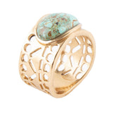 Cut it Out Blue Turquoise Golden Ring