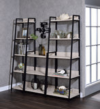 Acme Wendral 5 Wooden Tiers Ladder Bookshelf In Natural And Black