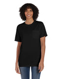 Unisex garmentDyed TShirt with Pocket BLAcK S(D0102H7K0DT)