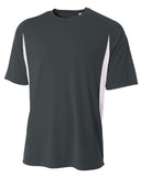 Mens cooling Performance color Blocked TShirt BLAcK WHITE 4XL(D0102H7K6cP)