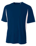 Mens cooling Performance color Blocked TShirt BLAcK WHITE 4XL(D0102H7K9Q2)