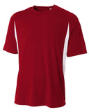 Mens cooling Performance color Blocked TShirt BLAcK WHITE 4XL(D0102H7K9QX)