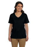 Ladies EssentialT VNeck TShirt BLAcK S(D0102H7KW0X)