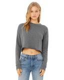 Ladies cropped Fleece crew DEEP HEATHER S(D0102H7WFc2)