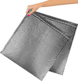 Metallic Silver Bubble Mailers 15 x 17 Poly Padded Envelopes Pack of 10 Self Adhesive Padded Shipping Envelopes Peel and Seal Ma