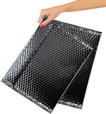Metallic Black Bubble Mailers 1275 x 105 Poly Padded Envelopes Pack of 10 Self Adhesive Padded Shipping Envelopes Peel and Seal 