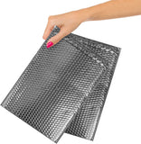 Metallic Silver Bubble Mailers 65 x 105 Poly Padded Envelopes Pack of 10 Self Adhesive Padded Shipping Envelopes Peel and Seal M