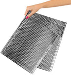 Metallic Silver Bubble Mailers 12 x 17 Poly Padded Envelopes Pack of 10 Self Adhesive Padded Shipping Envelopes Peel and Seal Ma