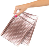 Metallic Rose gold Bubble Mailers 5 x 9 Poly Padded Envelopes Pack of 25 Self Adhesive Padded Shipping Envelopes Peel and Seal M