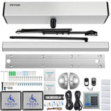 VEVOR Automatic Door Opener, 100-240V for Max.220lbs Doors, Swing Door Operator for Disabilities w/ 2 Wireless Remotes, 2 Exit B