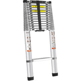 VEVOR Telescoping Ladder, 18.5 FT Aluminum One-button Retraction Collapsible Extension Ladder, 400 LBS Capacity with Non-slip Fe