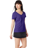 Ladies PerfectT VNeck TShirt MAROON 3XL(D0102HI3V8W)