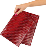 Metallic Red Bubble Mailers 65 x 105 Poly Padded Envelopes Pack of 10 Self Adhesive Padded Shipping Envelopes Peel and Seal Mail