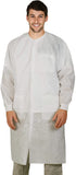Disposable Lab coats in Bulk Pack of 50 Sky Blue Small SPP 45 gsm Work gowns Protective clothing with Snaps Front Knitted cuffs 