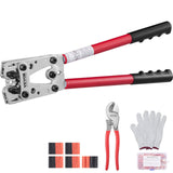 VEVOR Crimping Tool, AWG10-1/0 Copper And Aluminum Terminal Battery Lug Crimper, 6 Wire Sizes Crimping Die, with a Cutting Plier