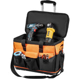VEVOR Tool Bag 20-inch 17 Pockets Rolling Tool Bag with Two 2.56in Wheels, Oxford Fabric Material with Telescoping Handle, 198lb