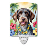 NEW German Wirehaired Pointer Luau Ceramic Night Light Compact, UL-Certified, Ideal for Bedroom, Bathroom, Nursery, Hallway, Kit