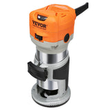 VEVOR Wood Router, 1.25HP 800W, Compact Wood Trimmer Router Tool, 30000RPM Max Speed 6 Variable Speeds, with 1/4 & 5/16 Coll