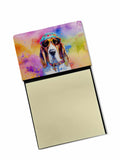 NEW Basset Hound Hippie Dawg Sticky Note Holder Refillable Dispenser Self-Sticky Note Pads, Memo Pads Blank Desk Accessories