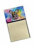 NEW French Bulldog Hippie Dawg Sticky Note Holder Refillable Dispenser Self-Sticky Note Pads, Memo Pads Blank Desk Accessories