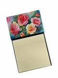 NEW Oklahoma Roses in Watercolor Sticky Note Holder Refillable Dispenser Self-Sticky Note Pads, Memo Pads Blank Desk Accessories