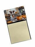 NEW Jack Russell Terrier Fall Kitchen Pumpkins Sticky Note Holder Refillable Dispenser Self-Sticky Note Pads, Memo Pads Blank De