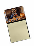 NEW Border Terrier Fall Kitchen Pumpkins Sticky Note Holder Refillable Dispenser Self-Sticky Note Pads, Memo Pads Blank Desk Acc