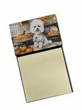 NEW Bichon Frise Fall Kitchen Pumpkins Sticky Note Holder Refillable Dispenser Self-Sticky Note Pads, Memo Pads Blank Desk Acces