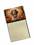 NEW Brittany Spaniel Fall Sticky Note Holder Refillable Dispenser Self-Sticky Note Pads, Memo Pads Blank Desk Accessories
