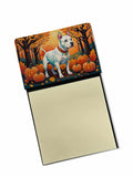 NEW White Pit Bull Terrier Fall Sticky Note Holder Refillable Dispenser Self-Sticky Note Pads, Memo Pads Blank Desk Accessories
