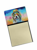 NEW Bearded Collie Hippie Dawg Sticky Note Holder Refillable Dispenser Self-Sticky Note Pads, Memo Pads Blank Desk Accessories