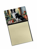 NEW Border Collie Cozy Christmas Sticky Note Holder Refillable Dispenser Self-Sticky Note Pads, Memo Pads Blank Desk Accessories