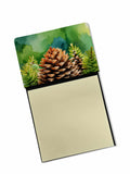 NEW Maine White Pine Cone and Tassels in Watercolor Sticky Note Holder Refillable Dispenser Self-Sticky Note Pads, Memo Pads Bla