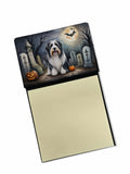 NEW Bearded Collie Spooky Halloween Sticky Note Holder Refillable Dispenser Self-Sticky Note Pads, Memo Pads Blank Desk Accessor